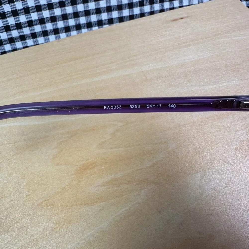 Emporio Armani EA3053 Eyeglasses Square Frames Purple Tortoise Shell
